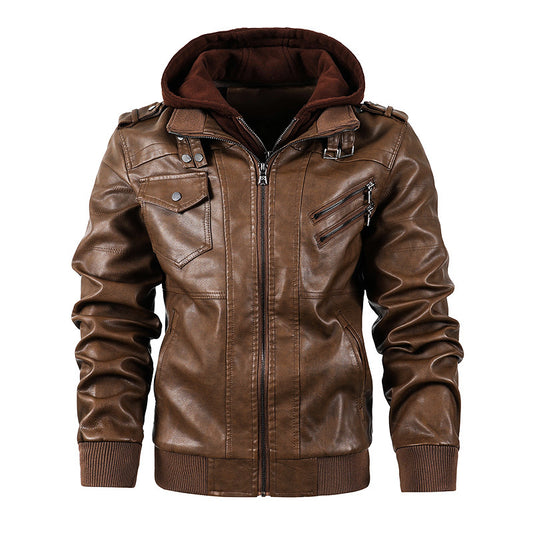 2024 FASHION PURE LEATHER MEN'S STAND COLLAR JACKET