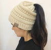 High Bun Ponytail Beanie